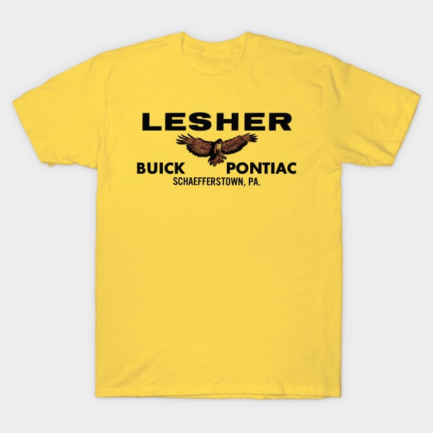 Lesher Buick & Pontiac T-Shirt by Level Eleven Art Dept.